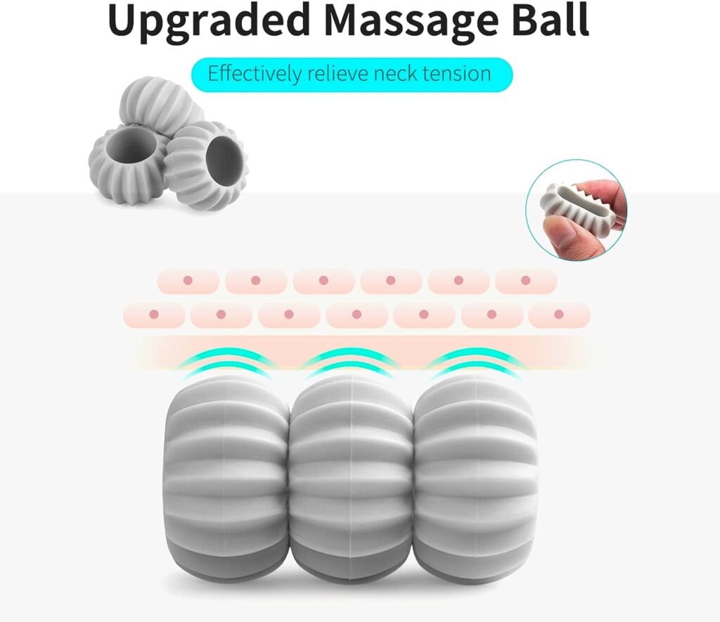 Neck Massager Roller,Handheld Massager with 6 Balls Massage Point, Neck Pain Relief Massager for Deep Tissue in Neck, Back, Shoulder, Waist, and Legs