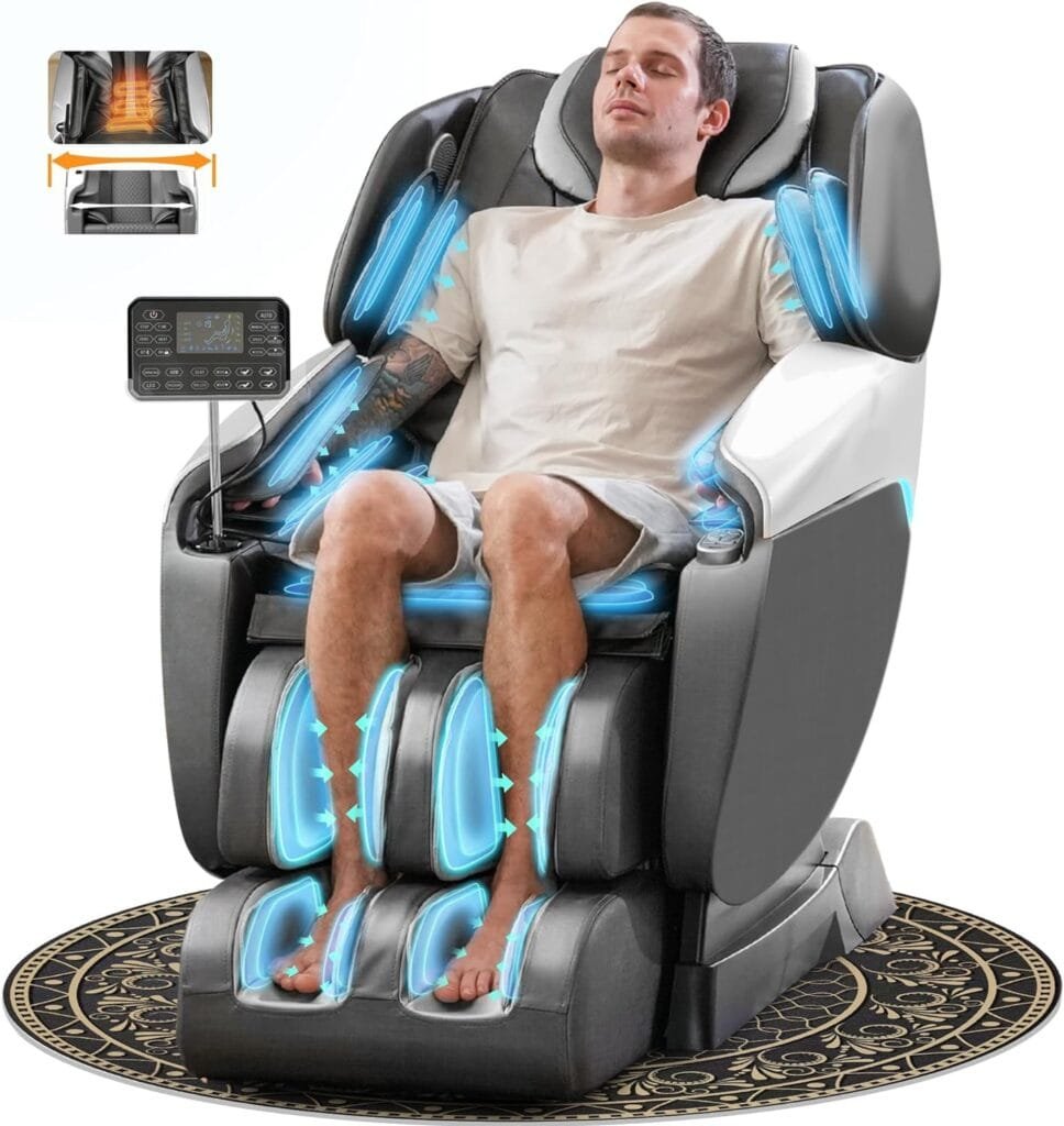 Notired Massage Chair Full Body, 2023 4D SL-Track Zero Gravity Massage Chair Shiatsu Recliner with Mat, 9 Pre-Set Auto-Programmed, Body Scan, Airbag Massage, Bluetooth Speaker