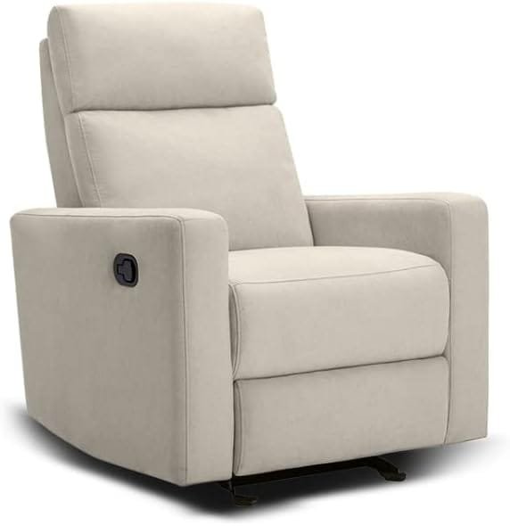 Nurture The Manual Glider Premium Modern Recliner Nursery Glider Chair with Spill, Stain Proof Fabric | Designed with a Thoughtful Combination of Function and Comfort | Water Repellant (Ivory)