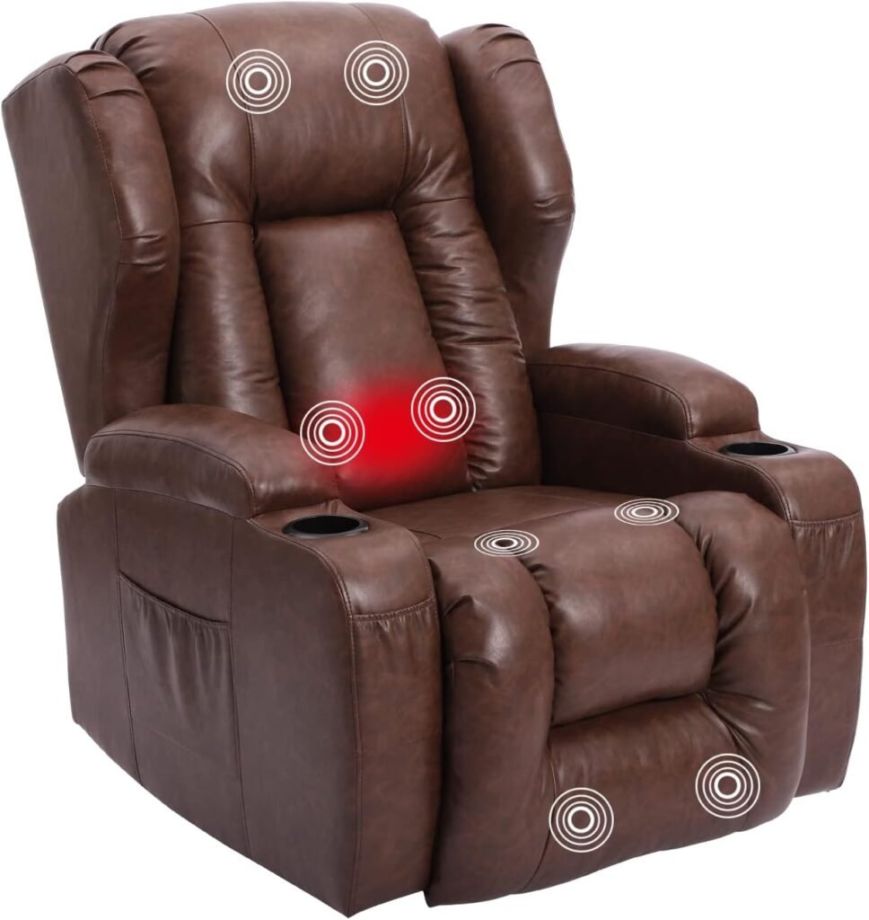 OBBOLLY Power Lift Recliner Chair for Elderly Massage with Heat, Linen Fabric Lazy Sofa with Cup Holders, USB, Side Pockets for Living Room