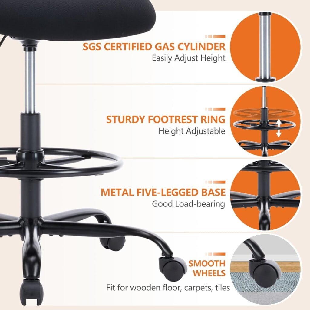 Office Chair, Mid Back Mesh Office Computer Swivel Desk Task Chair, Ergonomic Executive Chair with Armrests