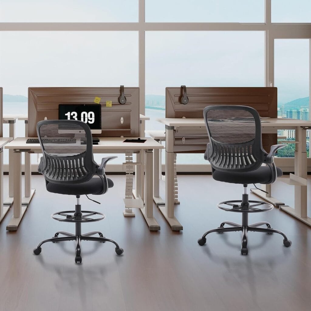 Office Chair, Mid Back Mesh Office Computer Swivel Desk Task Chair, Ergonomic Executive Chair with Armrests