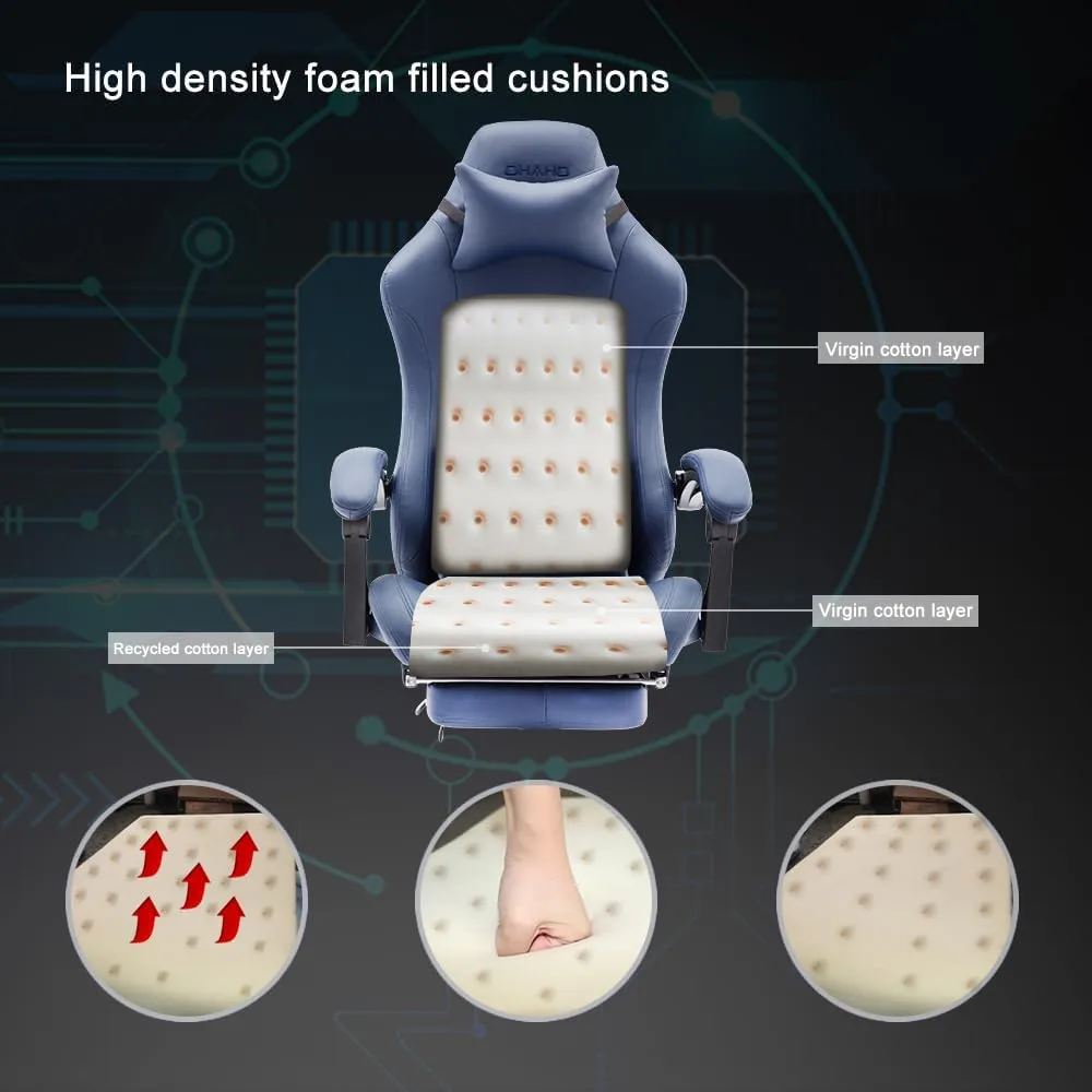 OHAHO Gaming Chair Computer Chair with Footrest and Lumbar Support, Height Adjustable Game Chair with 360° Swivel Seat and Headrest and for Office or Gaming (Brown) OHAHO Gaming Chair Computer Chair with Footrest and Lumbar Support, Height Adjustable Game Chair with 360° Swivel Seat and Headrest and for Office or Gaming (Brown)
