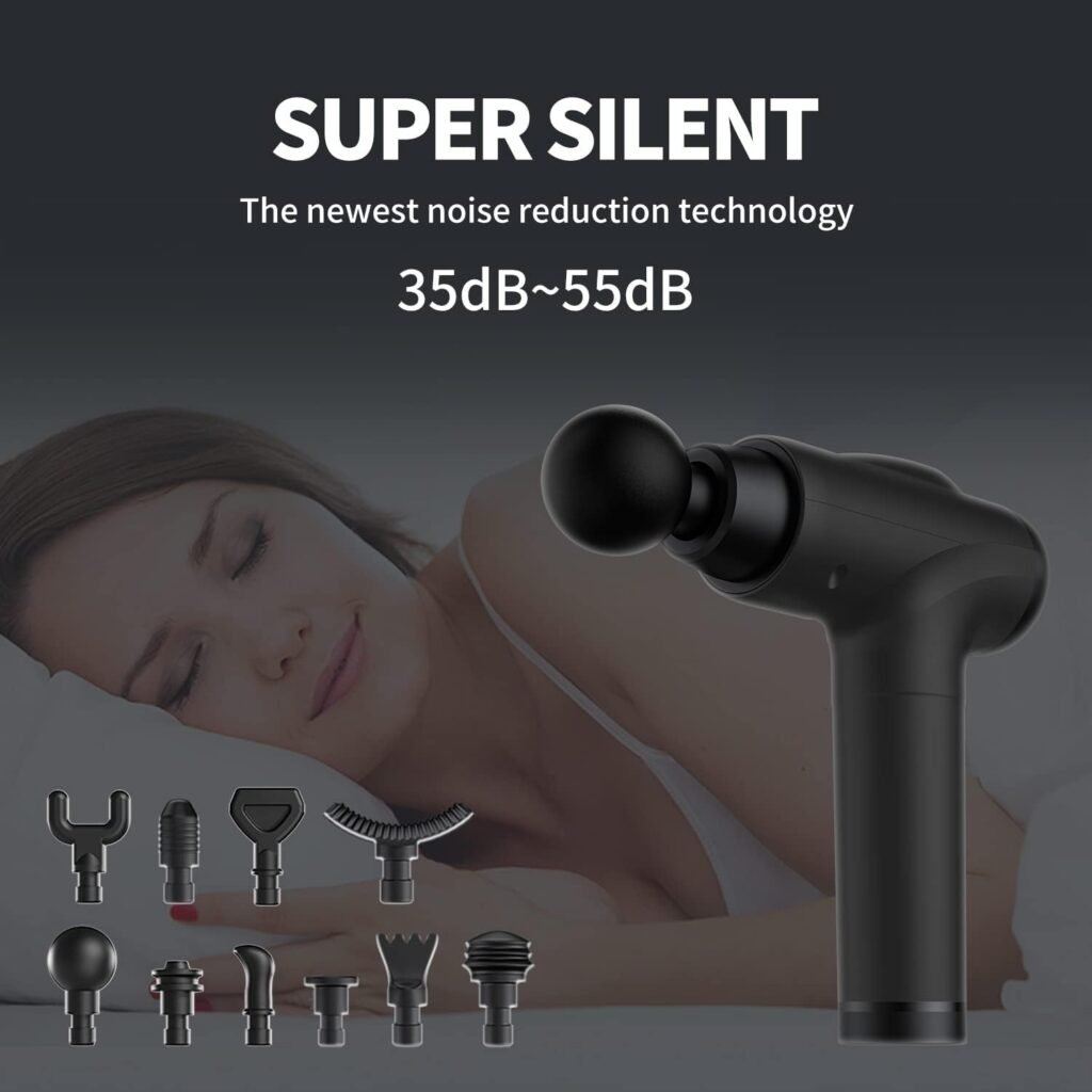 OLsky Massage Gun Deep Tissue, Handheld Electric Muscle Back Massager, High Intensity Percussion Massagers Device for Pain Relief with 10 Attachments  30 Speed(Black)