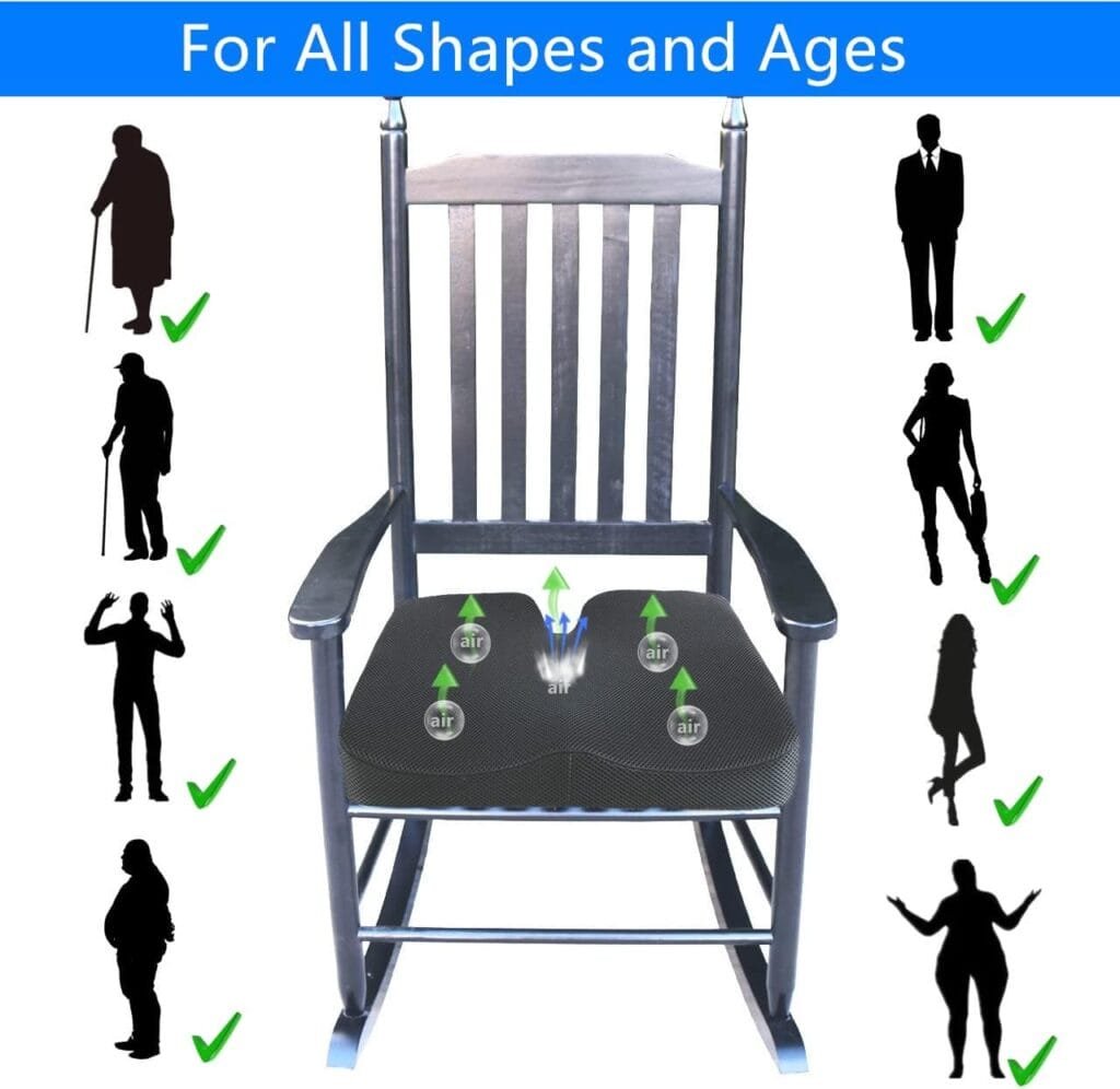 ORIAPT seat Cushions for Office Chairs Memory Foam Seat Pillow Coccyx Pad Comfort for Office Chair, Gaming Chairs, Car Seats, Wheelchairs.