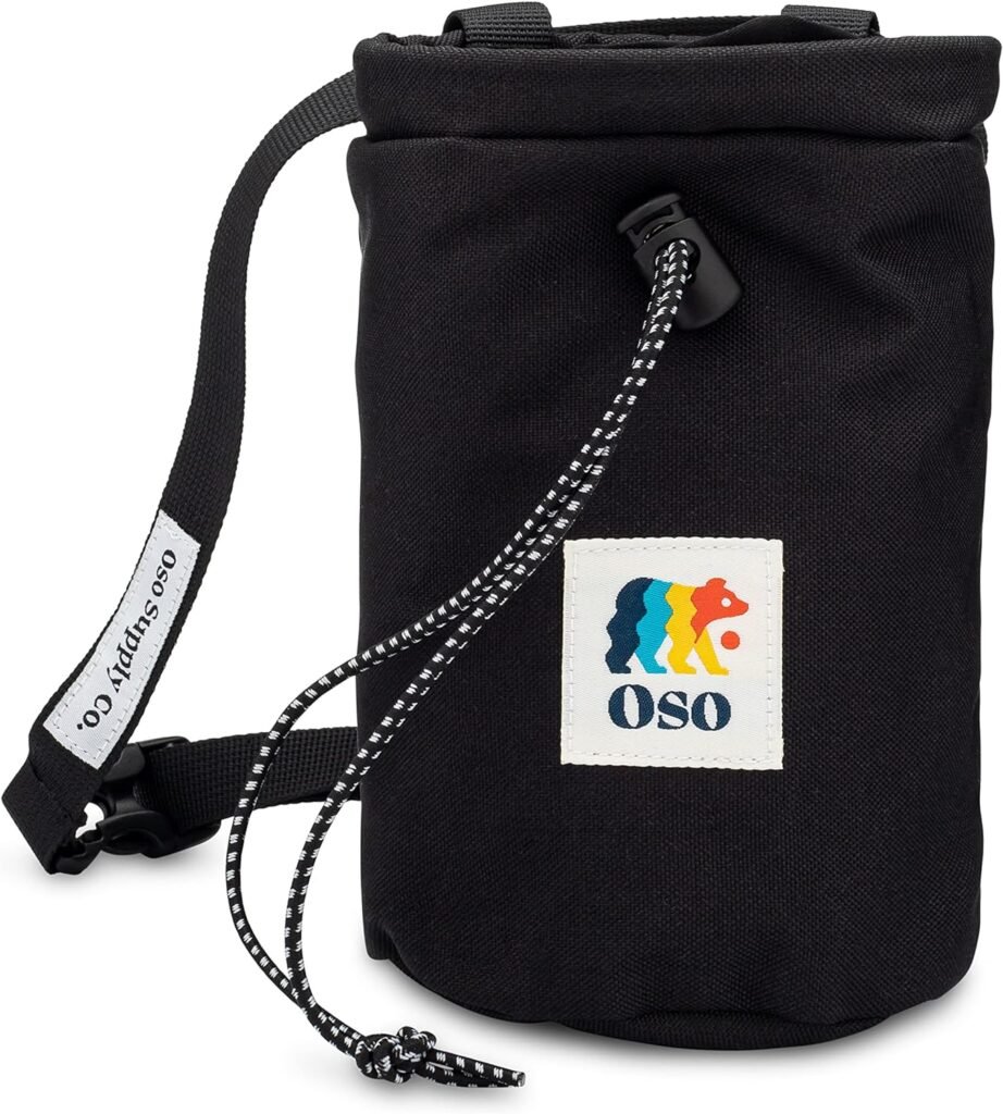 Oso Supply Co - Chalk Bag for Rock Climbing, Bouldering Chalk Bag Bucket with Quick-Clip Belt, Zippered Pockets and Pouch - Perfect Indoor/Outdoor Rock Climbing Gear Equipment