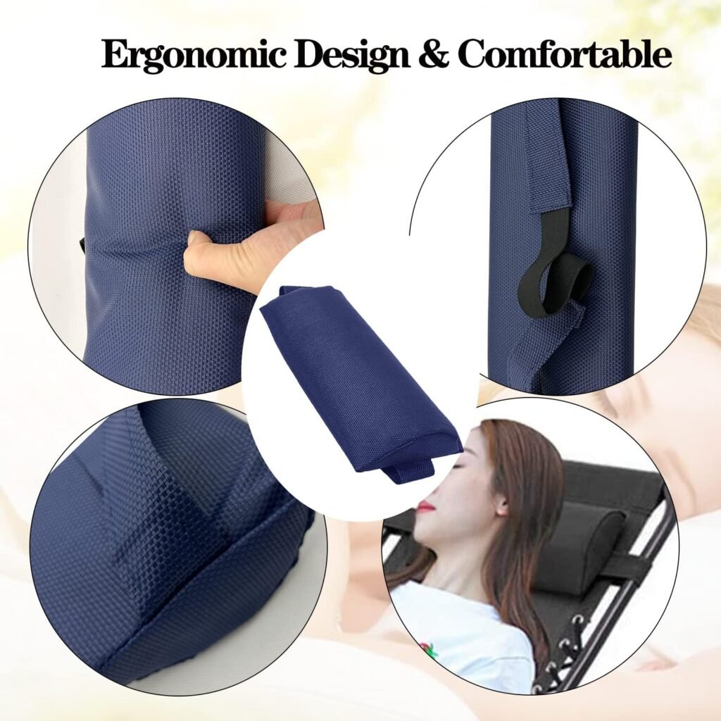 Ostlttyn Zero Gravity Chair Pillow Replacement, Soft Zeor Gravity Chair Cushion with Elastic Band, Durable Headrest Pillow for Patio Chair Recliner Gravity Chair Folding Lounge Chair, Blue