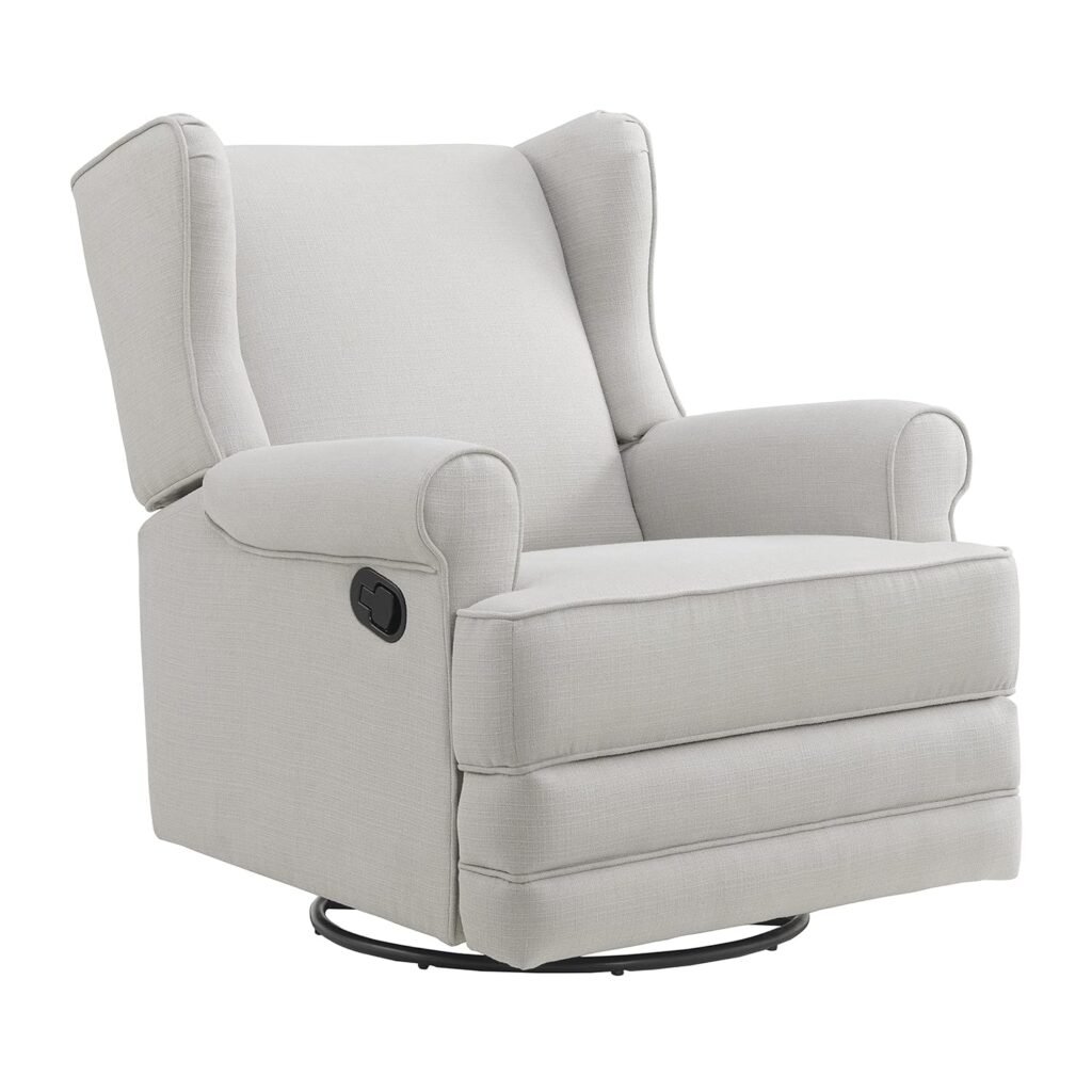 Oxford Baby Teegan Upholstered Swivel Glider  Recliner Nursery Chair, Sand