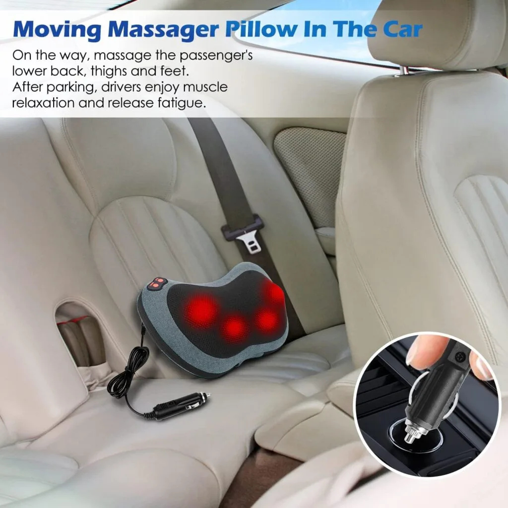 Papillon Shiatsu Back and Neck Massager with Heat, Deep Tissue Kneading,Electric Massage Pillow for Back,Shoulders,Legs,Foot,Body Muscle Pain Relief,Use at Home,Car,Office