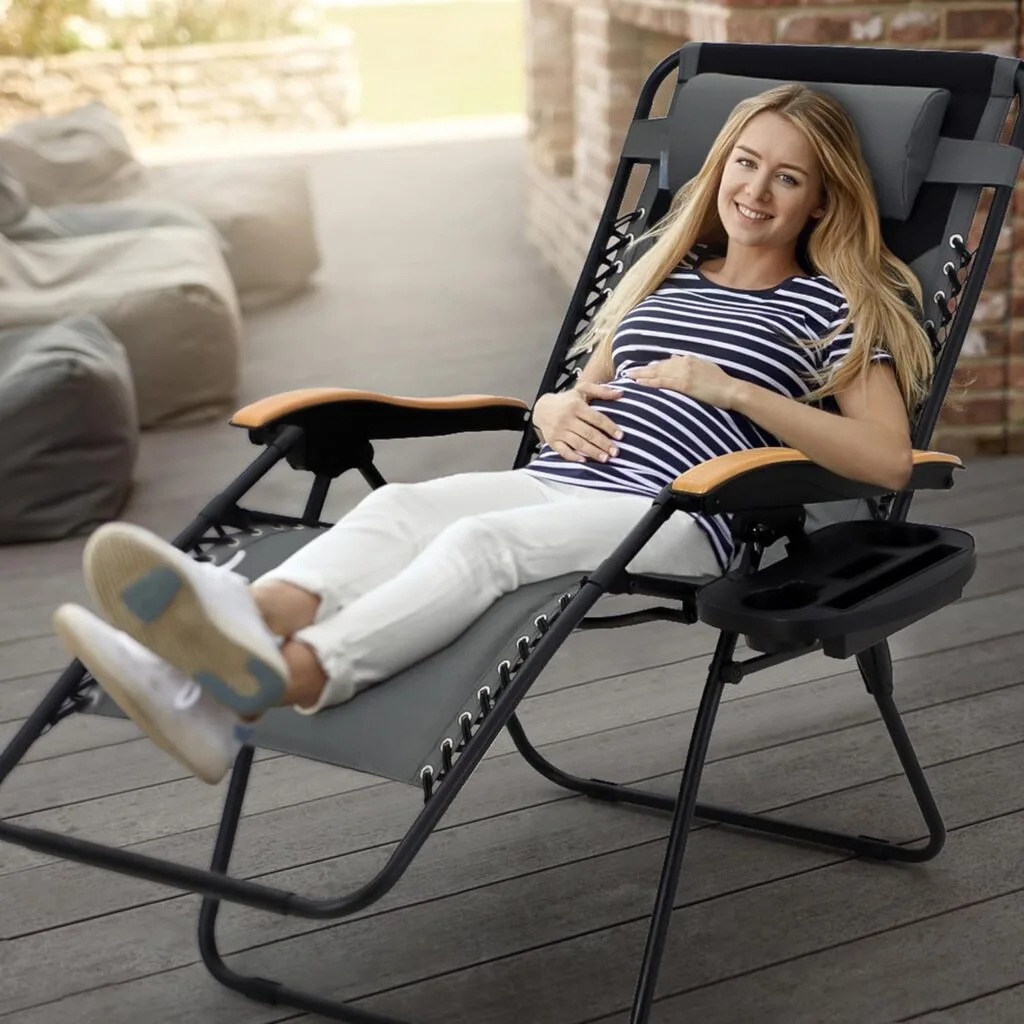 PHI VILLA Oversize XL Padded Zero Gravity Lounge Chair Wide Armrest Adjustable Recliner with Cup Holder, Support 400 LBS (Blue) PHI VILLA Oversize XL Padded Zero Gravity Lounge Chair Wide Armrest Adjustable Recliner with Cup Holder, Support 400 LBS (Blue)