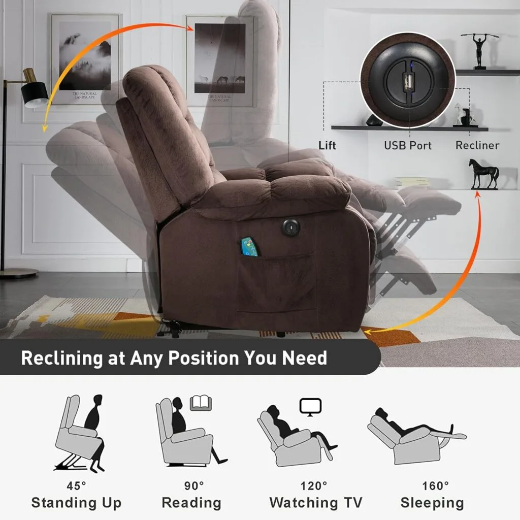 Phoenix Home Power Chair Lift Recliner, Camel Phoenix Home Power Chair Lift Recliner, Camel