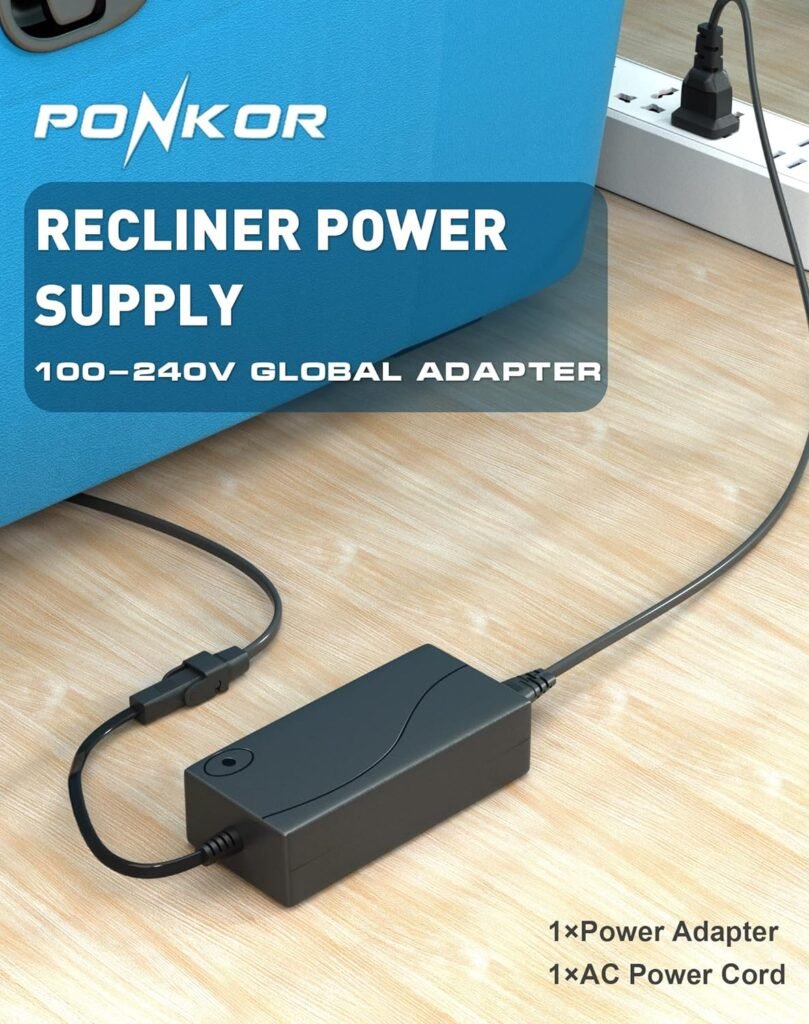 Power Recliner Power Supply, AC/DC Switching Plastic Power Supply Transformer 2-pin 29V/24V 2A Adapter with AC Power Cord for Lift Chair Limoss OKIN