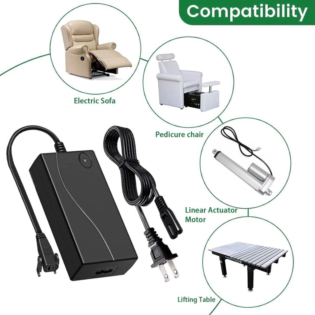 Power Recliner Power Supply, Universal Lift Chair or Power Recliner AC/DC Switching Power Supply Transformer 29V/24V 2A Adapter with AC Power Cord for Lift Chair or Power Recliner Limoss Okin