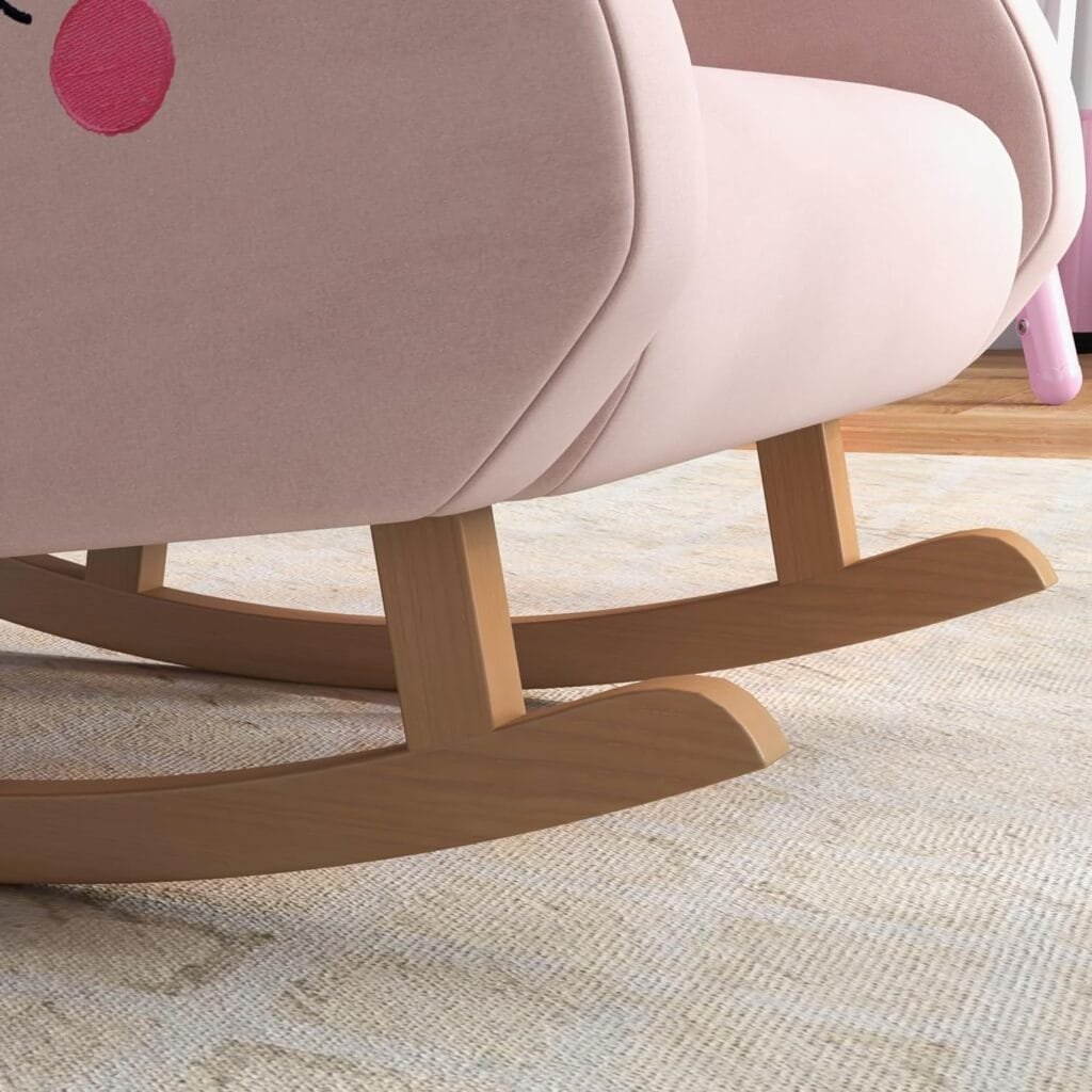 Qaba Kids Rocking Chair, Cloud Shaped Children Rocker Armchair for Nursery Playroom Preschool, with Solid Wood Legs, Anti-Tipping Design, for 1.5-5 Years, Pink
