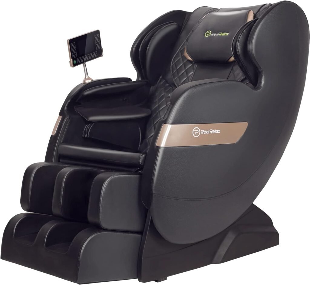 Real Relax 2022 Massage Chair of Dual-core S Track, Recliner of Full Body Massage Zero Gravity, Black