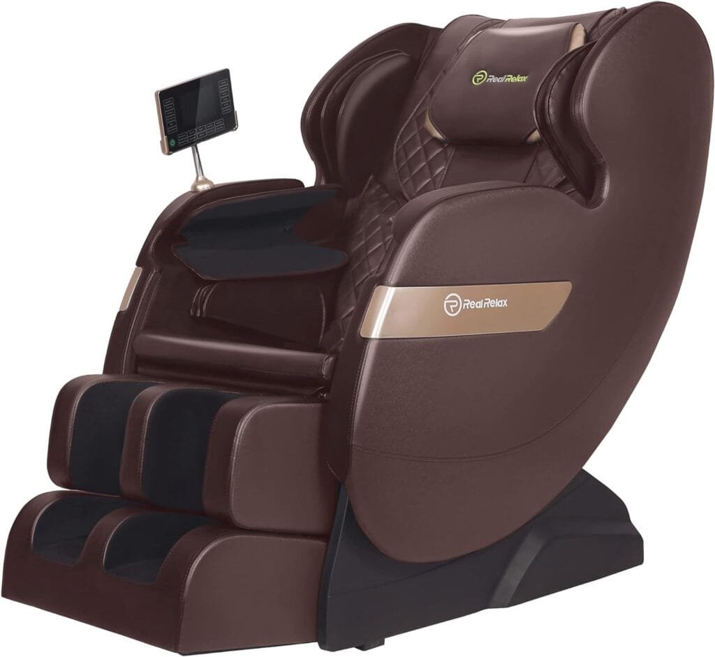 Real Relax 2023 Massage Chair of Dual-core S Track, Full Body Massage Recliner of Zero Gravity with APP Control, Brown