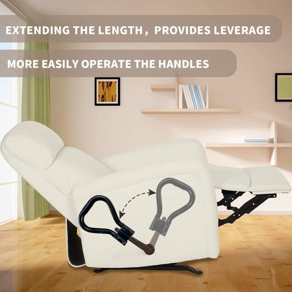 Recliner Handle Extender, Recliner Lever Extender for Lazy Boy, Heavy Duty Steel Oversized Recliner Chair Hand Lever Extender Make Raising  Lowering Leg Rest Easier