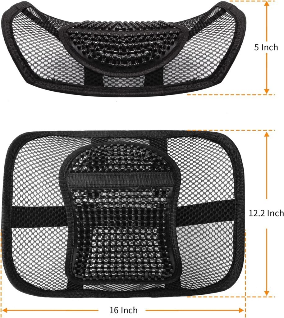 Samyoung 2 Pack Mesh Back Lumbar Support, Back Support Seat Cushion with Breathable Mesh for Office Chairs Car 12” x 16”