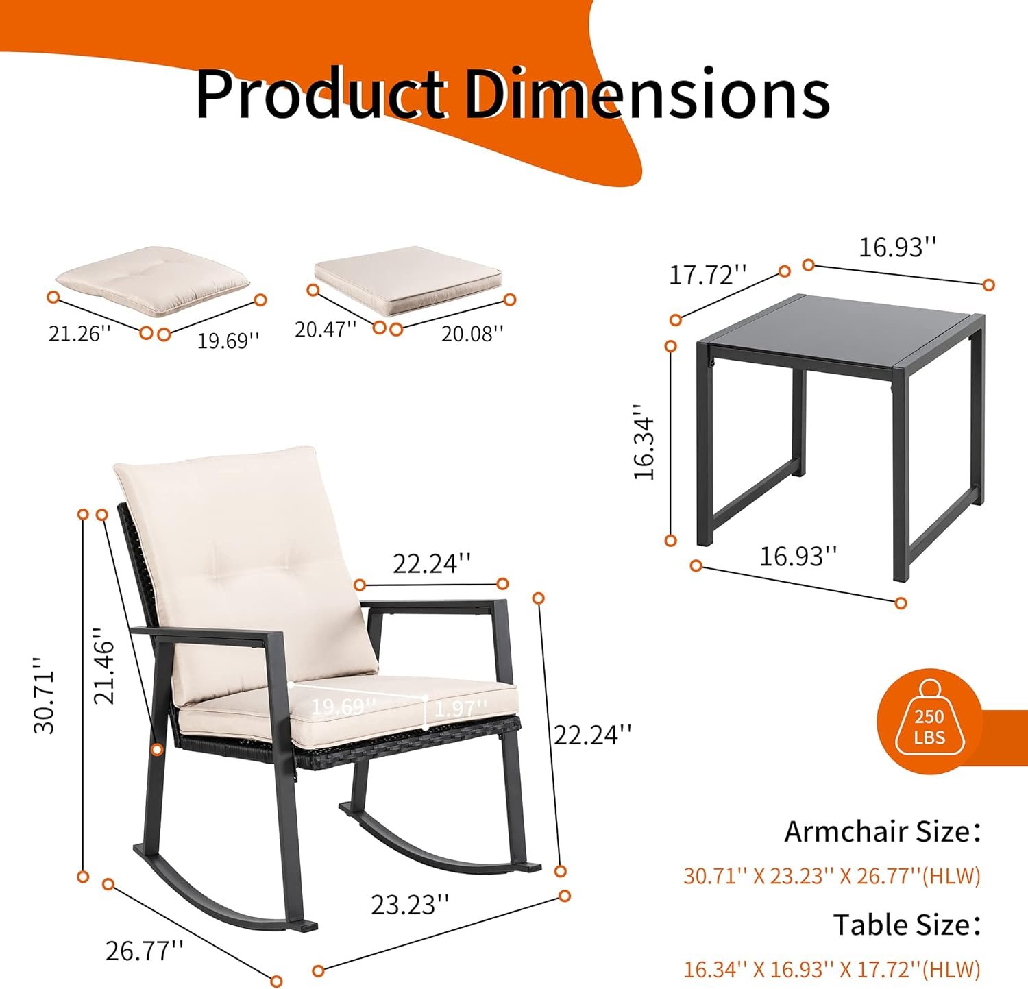 Shintenchi Outdoor 3 Piece Rocking Bistro Set Review