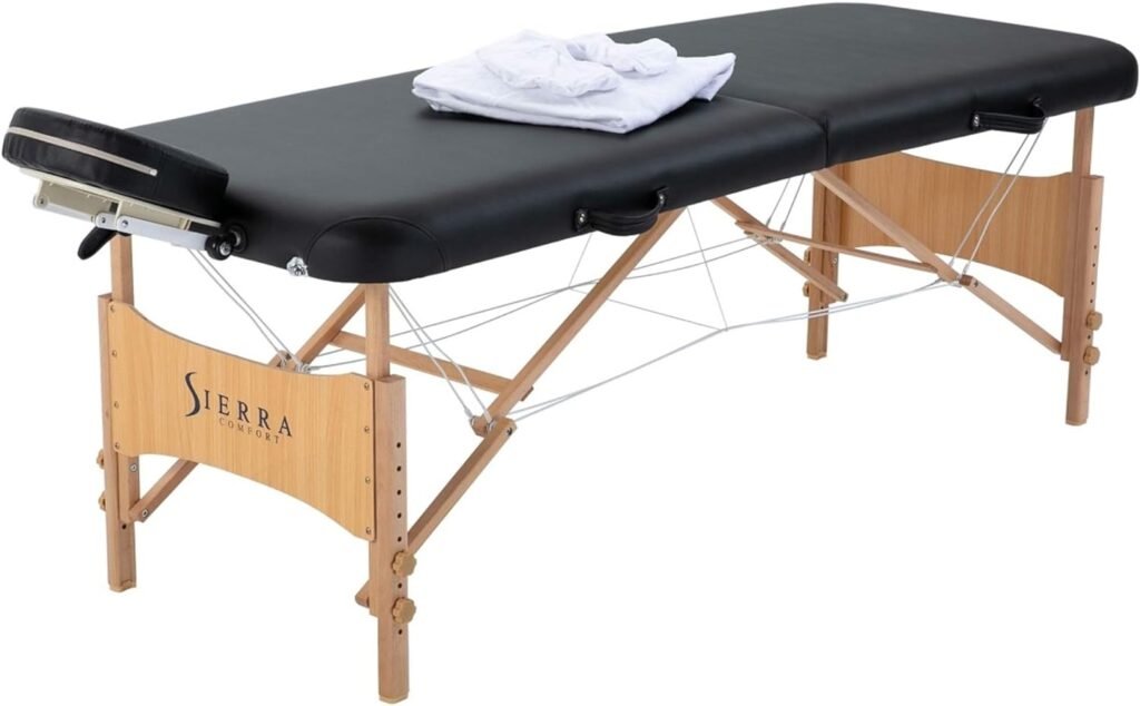 SIERRA COMFORT All-Inclusive Portable Massage Table (Black), SC-901