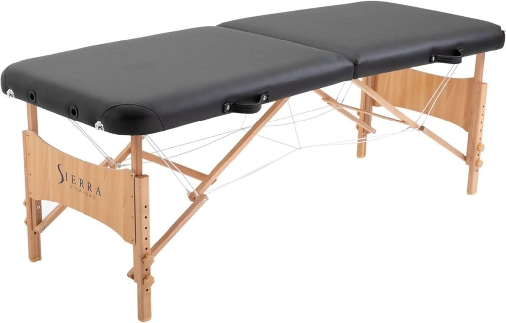 SierraComfort Basic Portable Massage Table, Black