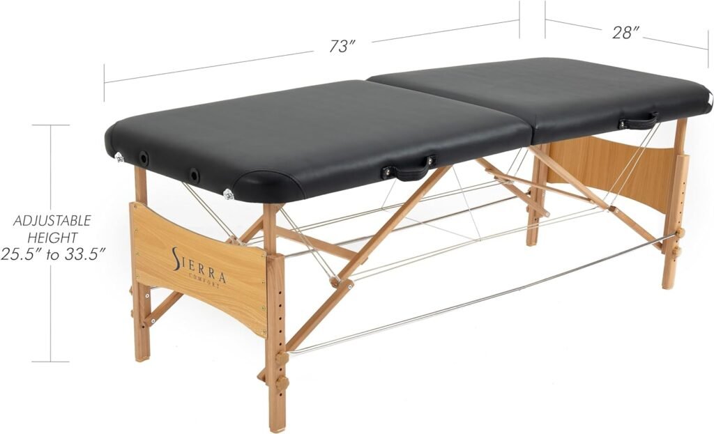 SierraComfort Basic Portable Massage Table, Black