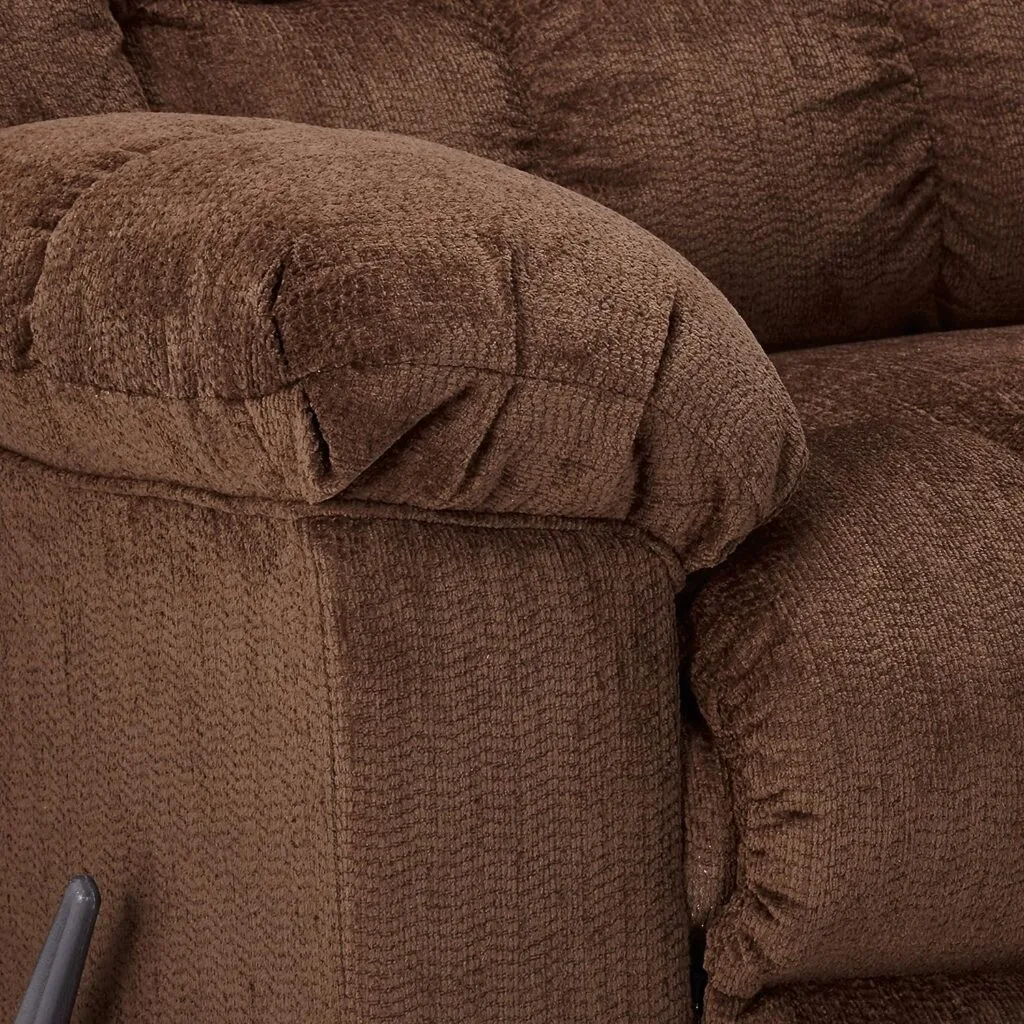 Signature Design by Ashley Ludden Ultra Plush Manual Rocker Recliner with Tufted Back, Dark Brown