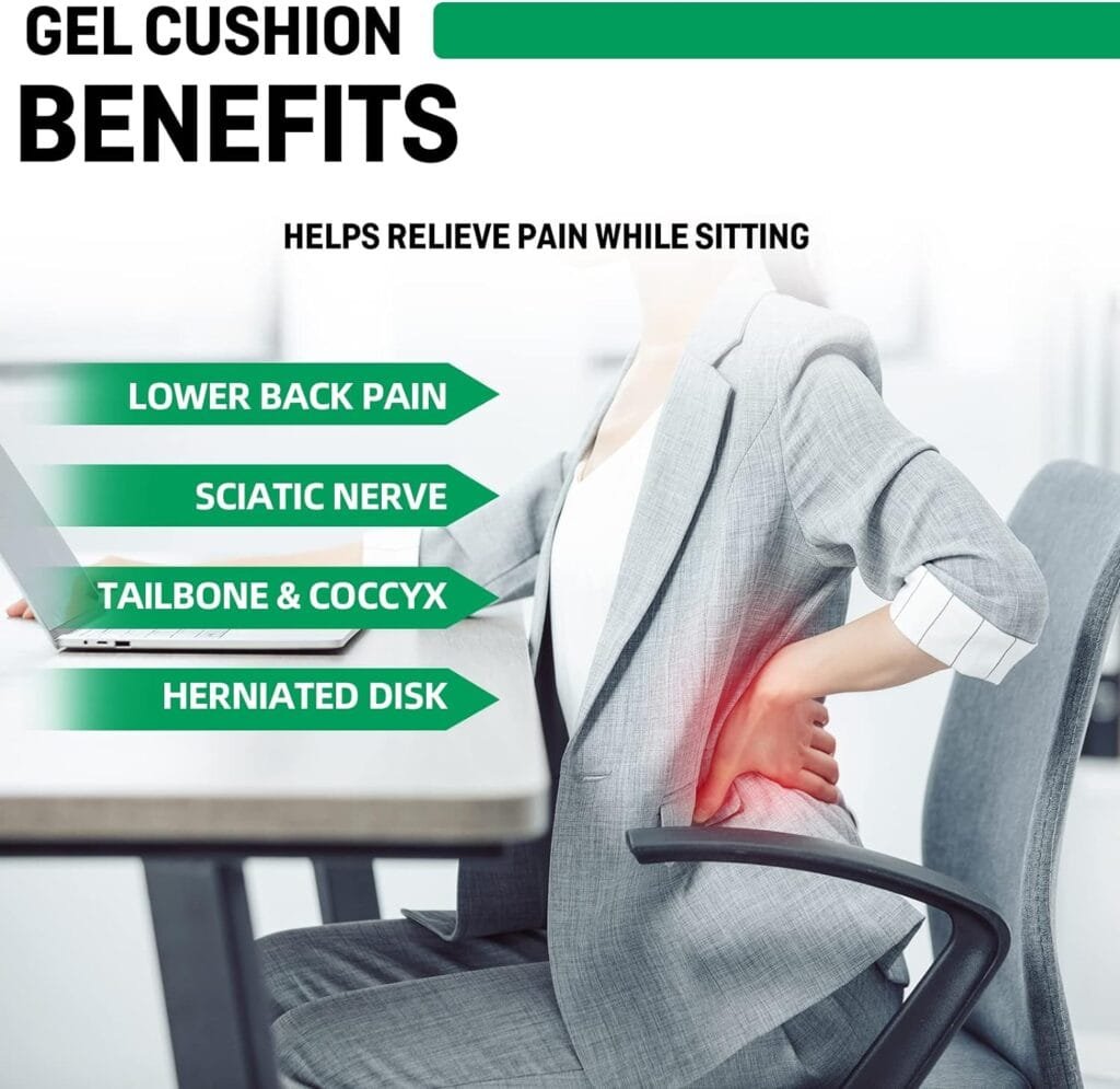 SIXAQUAE Gel Seat Cushion for Long Sitting,Double-Layer Chair Cushions for Office Chair and Truck Drivers.Back, Sciatica, Hip, Tailbone Pain Relief Cushion.Egg Seat Chair Cushion for Wheelchair.