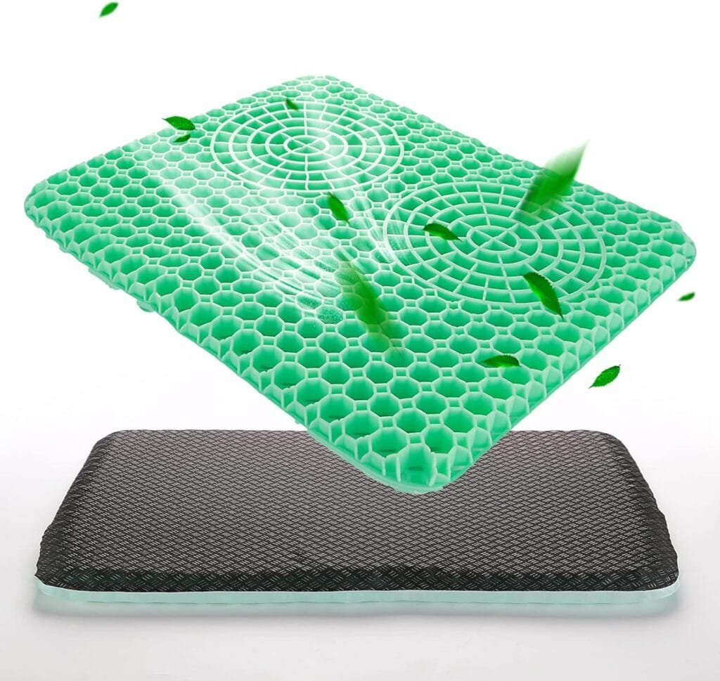 SIXAQUAE Gel Seat Cushion for Long Sitting,Double-Layer Chair Cushions for Office Chair and Truck Drivers.Back, Sciatica, Hip, Tailbone Pain Relief Cushion.Egg Seat Chair Cushion for Wheelchair.