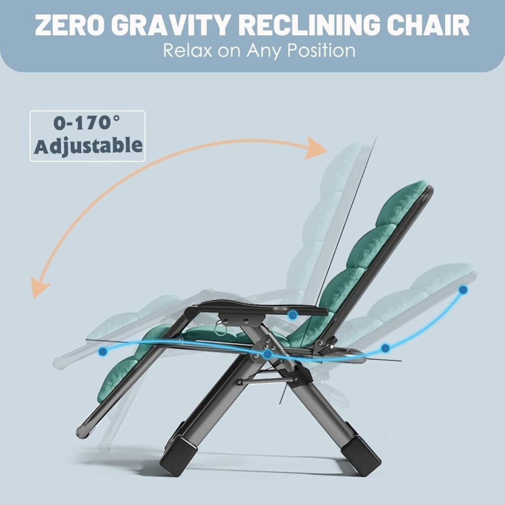 Slsy Zero Gravity Chair, Reclining Lounge Chair with Removable Cushion  Tray for Indoor and Outdoor, Patio Recliner Folding Reclining Chair