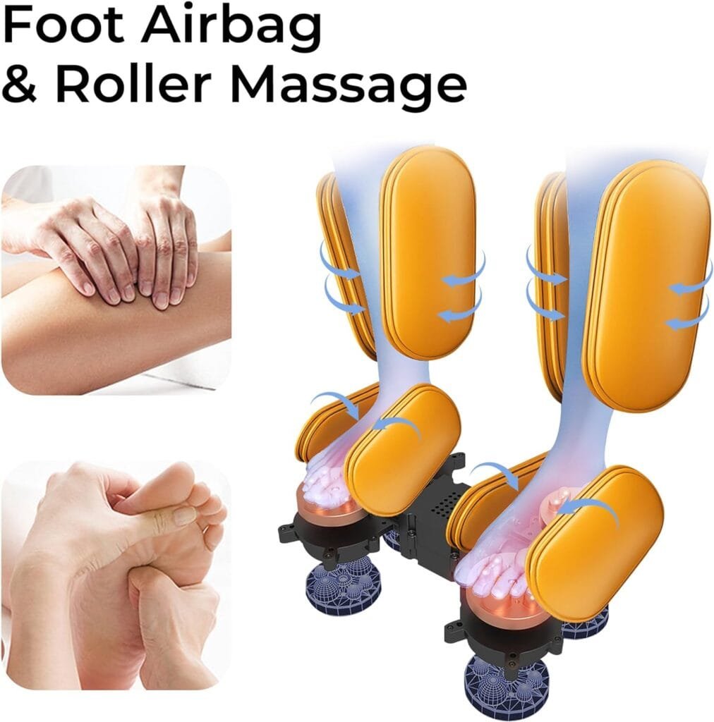SMAGREHO 2023 New Massage Chair, Zero Gravity Mode and 8 Fixed Rollers Massage, Full Body Airbags with Bluetooth Music Player, Waist Heater and Foot Rollers Massage (Blue)