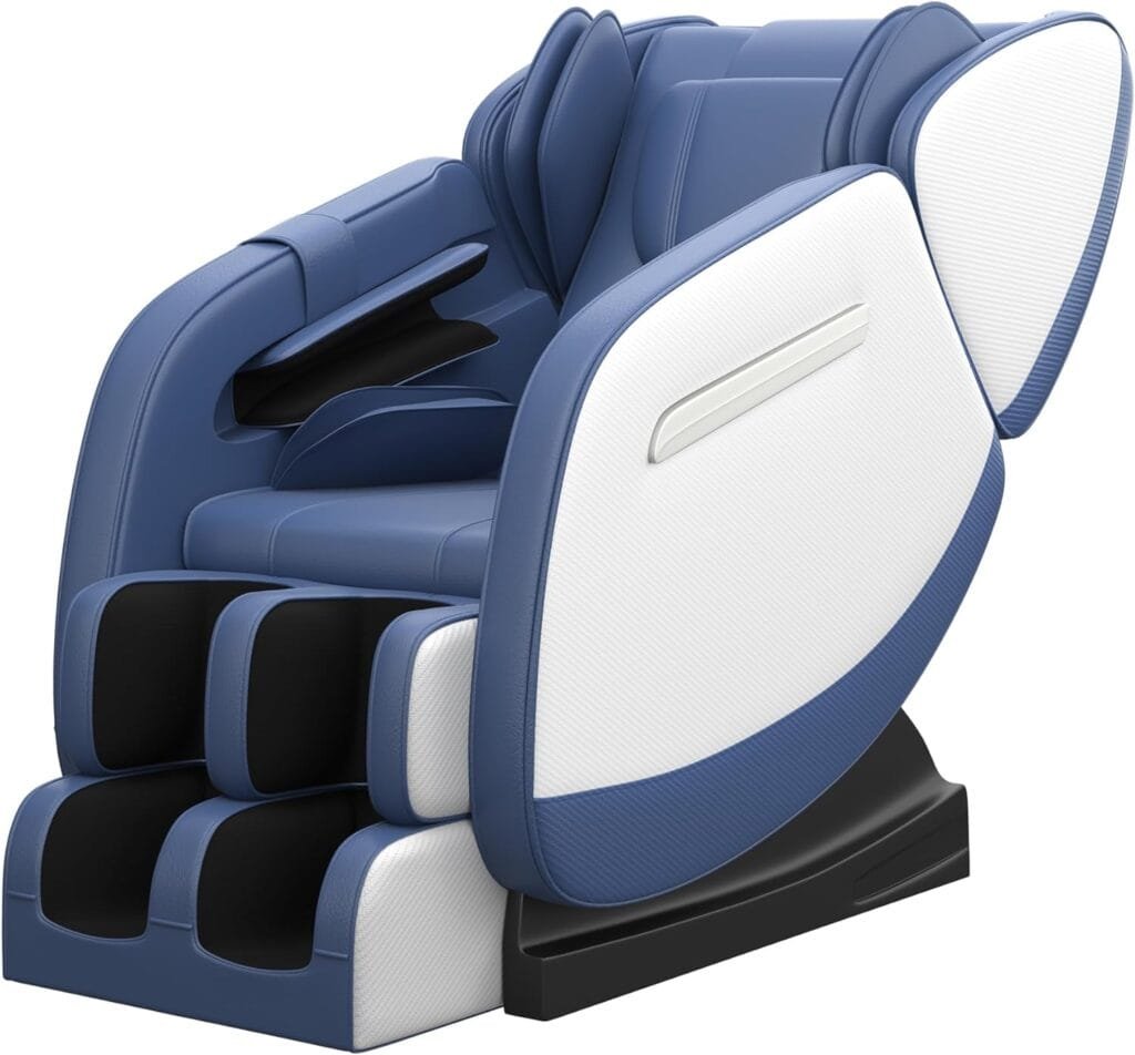 SMAGREHO 2023 New Massage Chair, Zero Gravity Mode and 8 Fixed Rollers Massage, Full Body Airbags with Bluetooth Music Player, Waist Heater and Foot Rollers Massage (Blue)