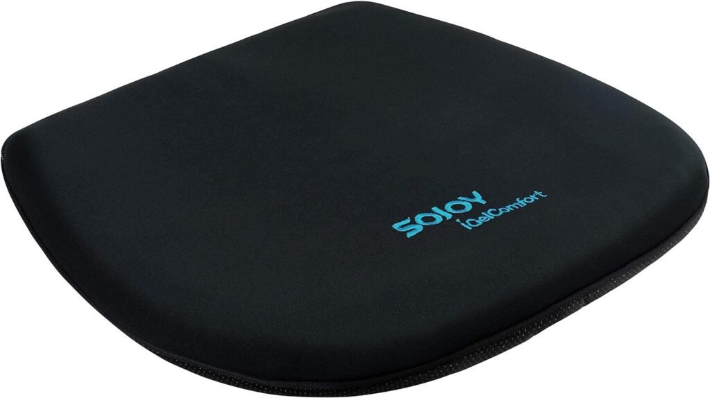 Sojoy Firm Coccyx Gel Seat Cushion- Orthopedic Memory Foam Chair Cushions for Home Kitchen Office Desk Car Truck Airplane (Black)