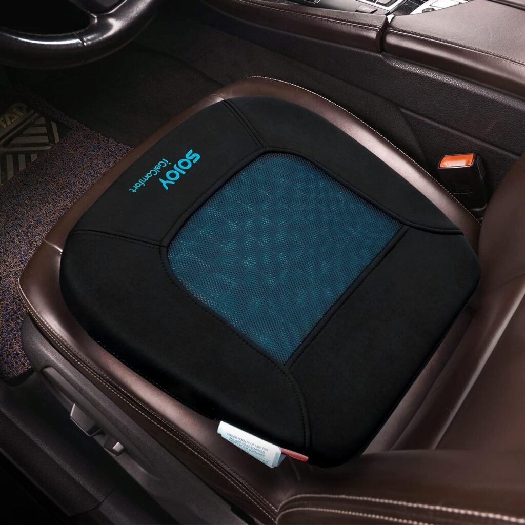 Sojoy Gel Seat Cushion for Office Chair Memory Foam Car Seat Cushion Non-Slip Coccyx Cushion for Relief and Comfort