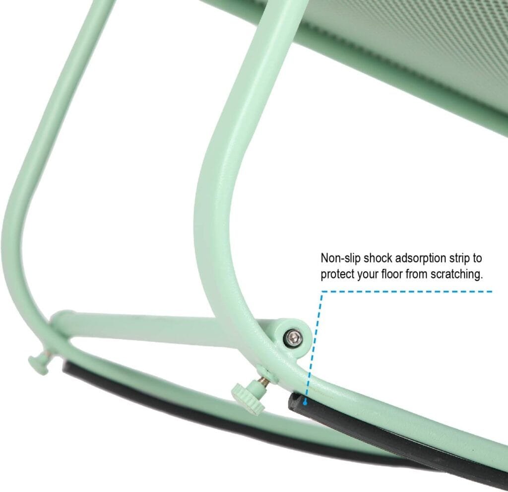 Sophia  William Outdoor Patio Rocking Chair Padded Steel Rocker Chairs Clearance Support 300lbs, Green