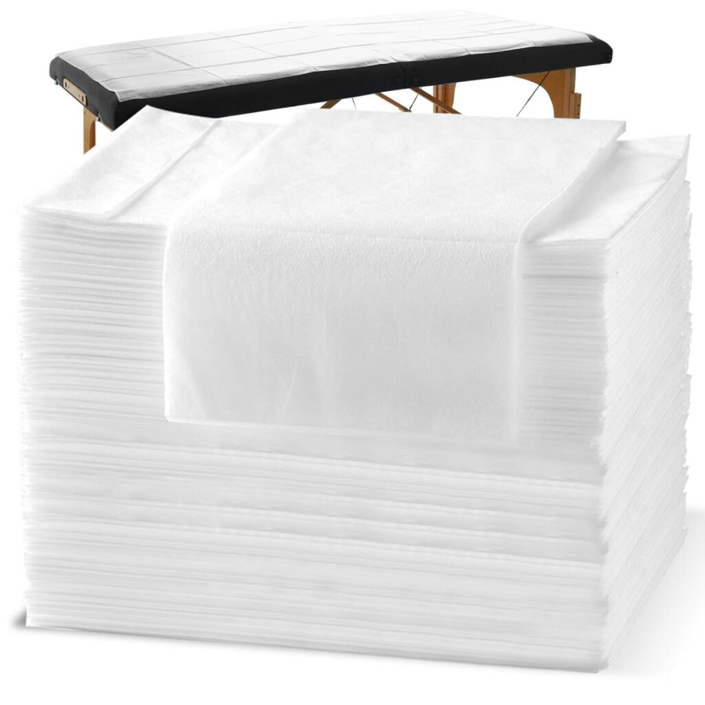 Spa Bed Sheets Disposable Massage Table Set, 90 Pcs Massage Sheets Cover Non-Woven Fabric for Beauty Salon, Hotels, 70’’ x 31’’