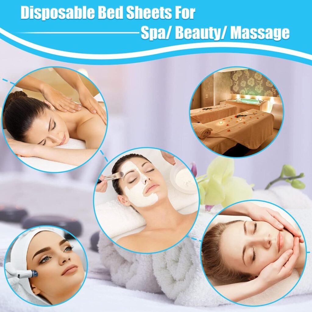 Spa Bed Sheets Disposable Massage Table Set, 90 Pcs Massage Sheets Cover Non-Woven Fabric for Beauty Salon, Hotels, 70’’ x 31’’