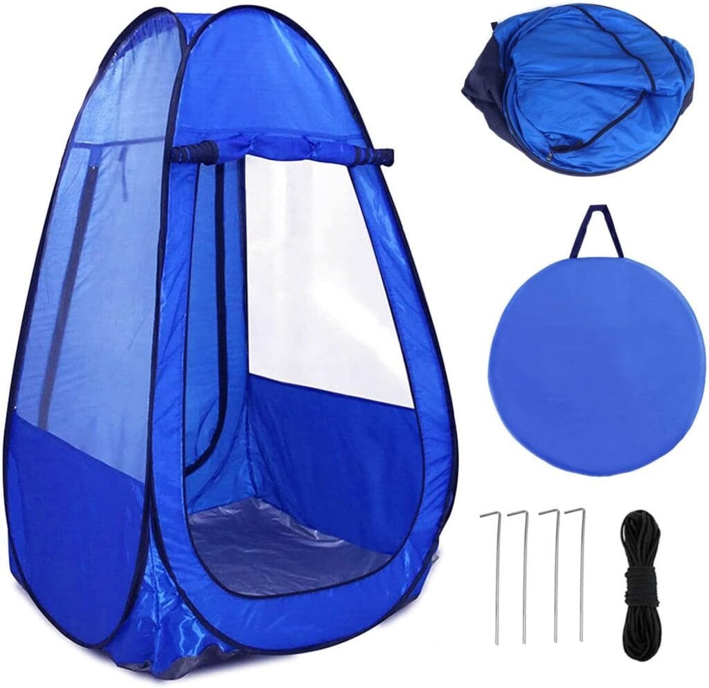 Sports Shelter Weather Tent Single Person Portable Pop Up Tent Pods Outdoor Rainproof  Windproof Double Doors for Watching Sport Events, Camping, Hiking, Fishing, Beach Tents Canopy