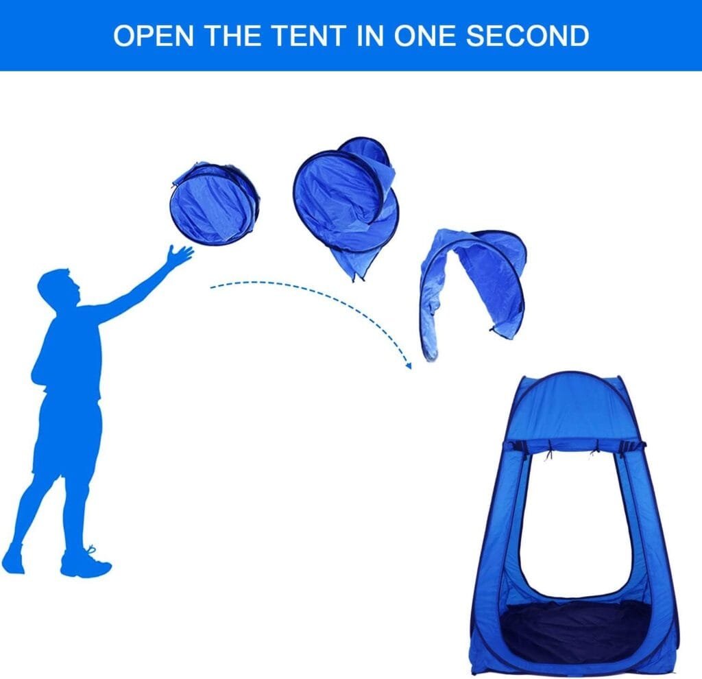 Sports Shelter Weather Tent Single Person Portable Pop Up Tent Pods Outdoor Rainproof  Windproof Double Doors for Watching Sport Events, Camping, Hiking, Fishing, Beach Tents Canopy