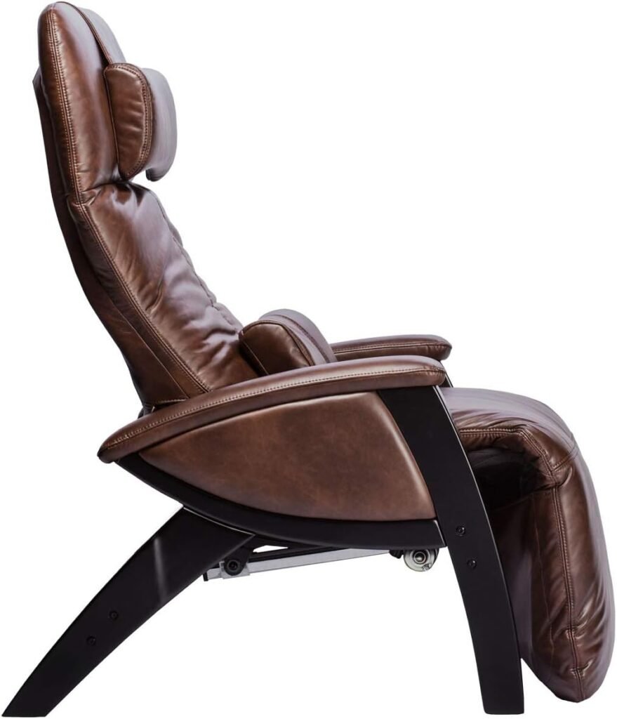 Svago ZGR Plus SV-395 Dual Power Infinite Position Zero Anti Gravity Recliner with Heat and Massage - Chestnut Faux Leat