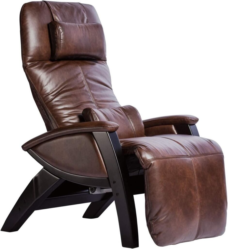 Svago ZGR Plus SV-395 Dual Power Infinite Position Zero Anti Gravity Recliner with Heat and Massage - Chestnut Faux Leat