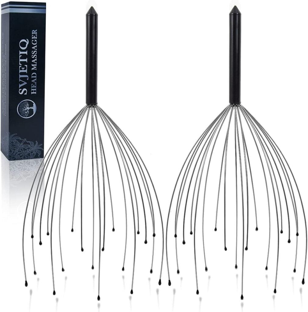 Svjetiq 2 Pack Head Massager/ Scratcher 20 Fingers Handheld Scalp Massage Tingler for Deep Relaxation, Stocking Stuffers for Men, Women
