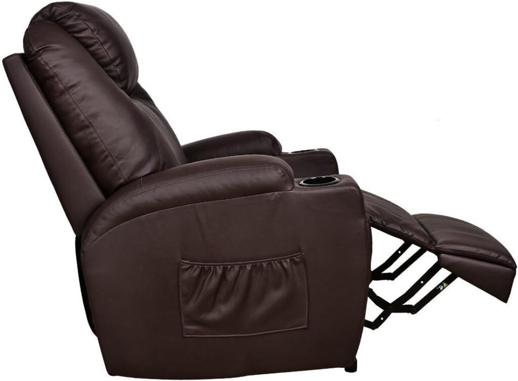 U-MAX Lift Recliner Power Lift Chair for Elderly Wall Hugger PU Leather with Remote Control (Brown)