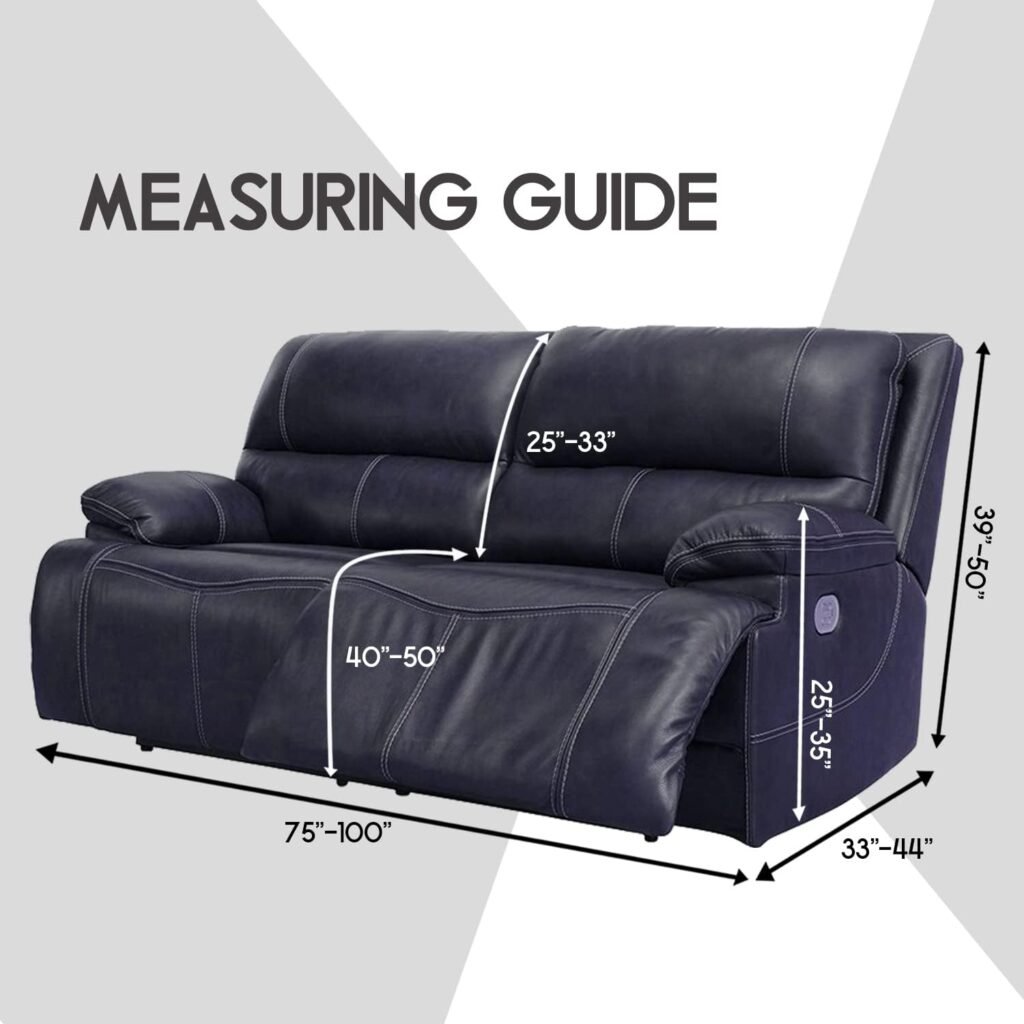 ULTICOR Extra Wide 75 - 100, Reclining 2 Seater Sofa, Extra Wide Reclining Love Seat Slipcover, 6-Piece Velvet Stretch, Reclining Sofa Covers, Thick, Soft, Washable (Black)