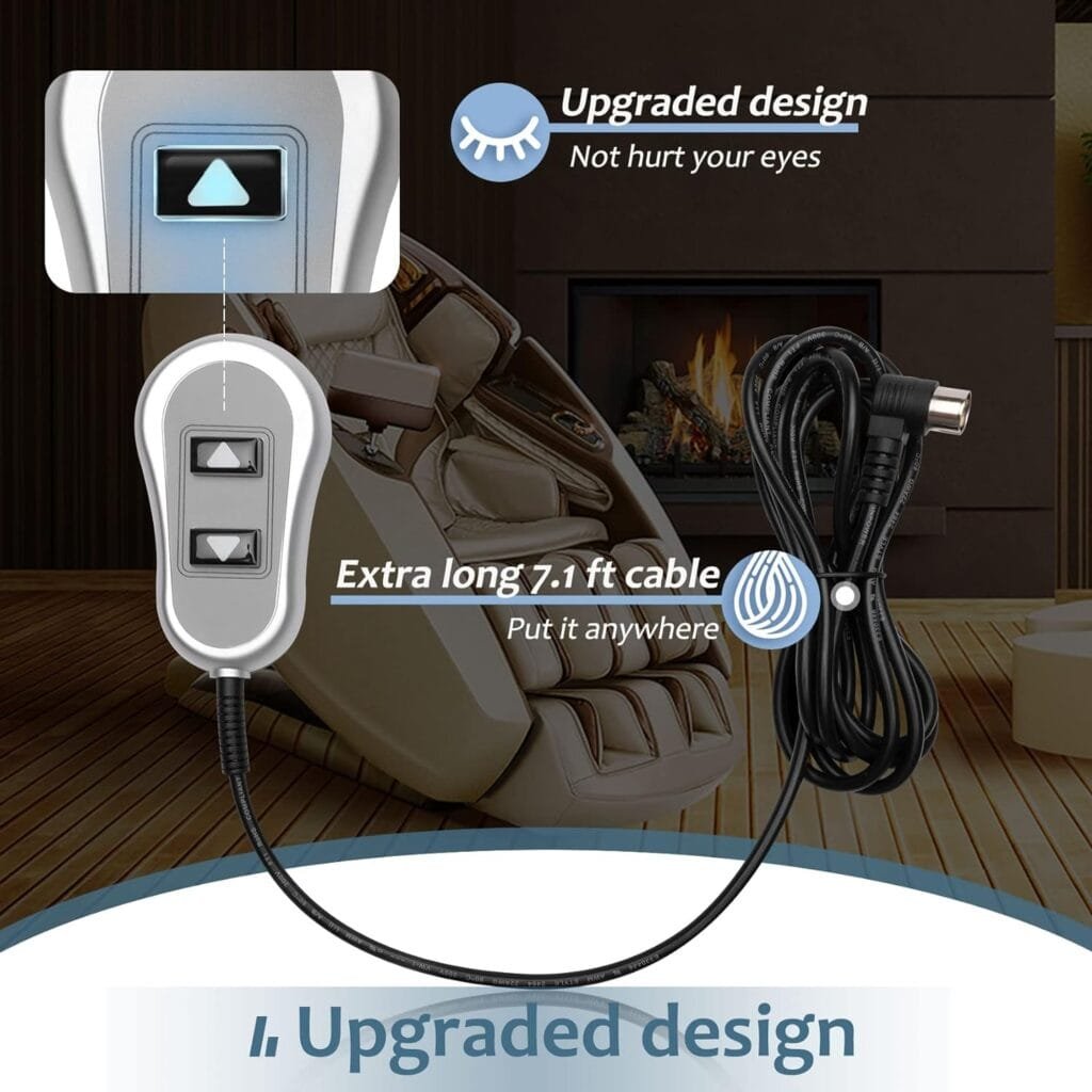 Upgraded 11560  11560UX for inseat tranquil ease Lift Chair Remote Replacement relaxor Raffel Systems 5 Pin Lighted Hand Control Replace tranquil ease HC-6601-FR2 HC-6022-PR2 Power Recliner Switch