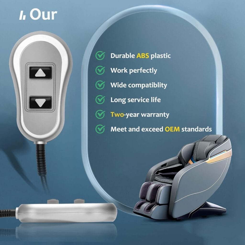 Upgraded 11560  11560UX for inseat tranquil ease Lift Chair Remote Replacement relaxor Raffel Systems 5 Pin Lighted Hand Control Replace tranquil ease HC-6601-FR2 HC-6022-PR2 Power Recliner Switch