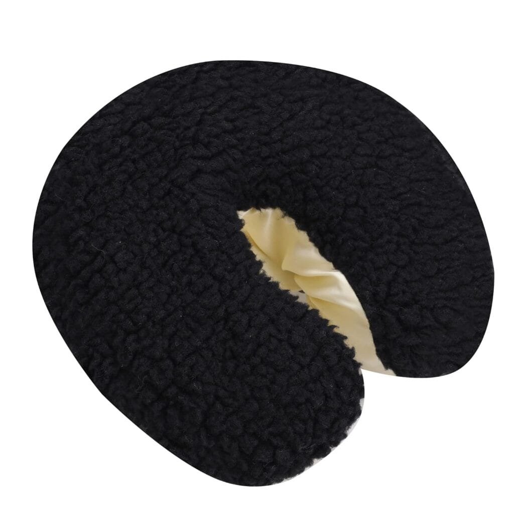 Uralili Soft Fleece Massage Table Face Cradle Cover Berber Fleece Beauty Bed Headrest Pillow (Black)