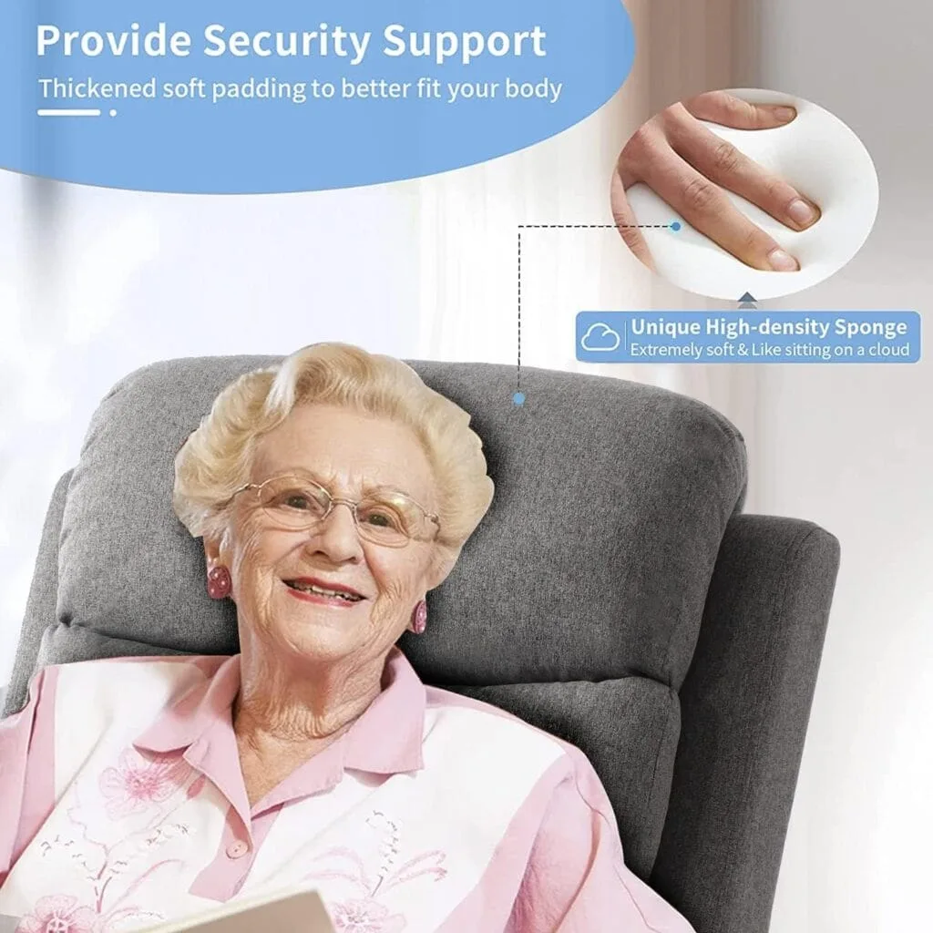 URRED Power Lift Recliner Chair for Elderly, Electric Recliners Massage Chair with Heat for Adult, Velvet Fabric Massage Recliner Sofa Chair with Lumbar Pillow, Side Pockets, USB Ports (Grey) URRED Power Lift Recliner Chair for Elderly, Electric Recliners Massage Chair with Heat for Adult, Velvet Fabric Massage Recliner Sofa Chair with Lumbar Pillow, Side Pockets, USB Ports (Grey)