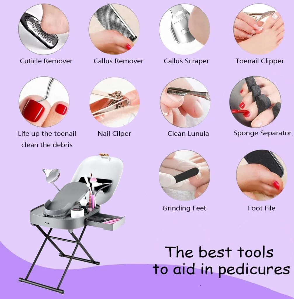 USLADYFONG Pedicure Stool with LED Magnifier Drying Fan The Pedicure Tools for Easy at-Home Pedicures Adjustable Pedicure Foot Rest, Non-Slip Sturdy Legs Built-in Storage Beauty Kits for Women USLADYFONG Pedicure Stool with LED Magnifier Drying Fan The Pedicure Tools for Easy at-Home Pedicures Adjustable Pedicure Foot Rest, Non-Slip Sturdy Legs Built-in Storage Beauty Kits for Women