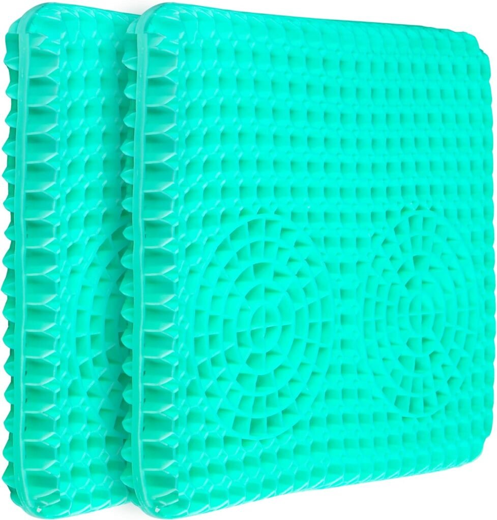 VELLE Gel Cushion for Sitting 2 Pack Gel Seat Cushion Double Thick Honeycomb Relief Sciatica Pain Cushion with Non-Slip Cover